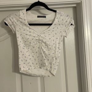 white flowered crop top